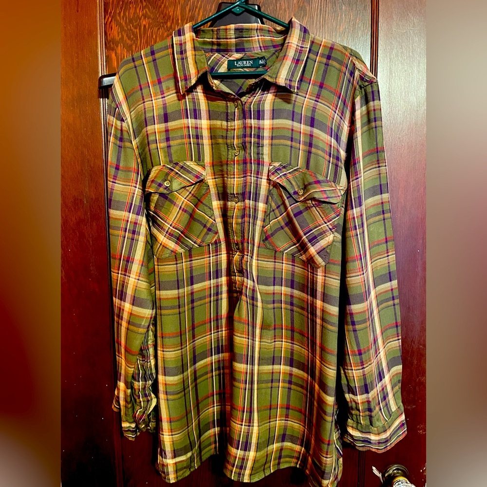 Size 3x Ralph Lauren Cotton Flannel Tunic